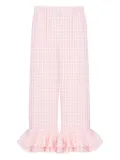 Sleeper Cha-Cha ruffled-hem lounge trousers - Pink
