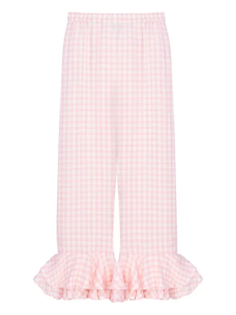 Sleeper Cha-Cha ruffled-hem lounge trousers