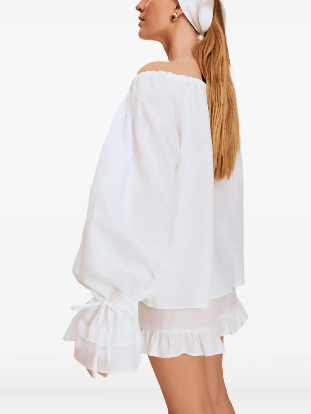 Sleeper Shorts met ruches Wit