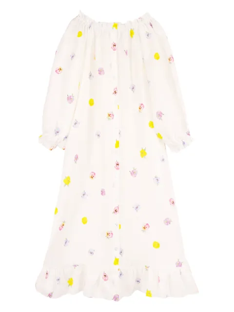 Sleeper floral-print button-up dress