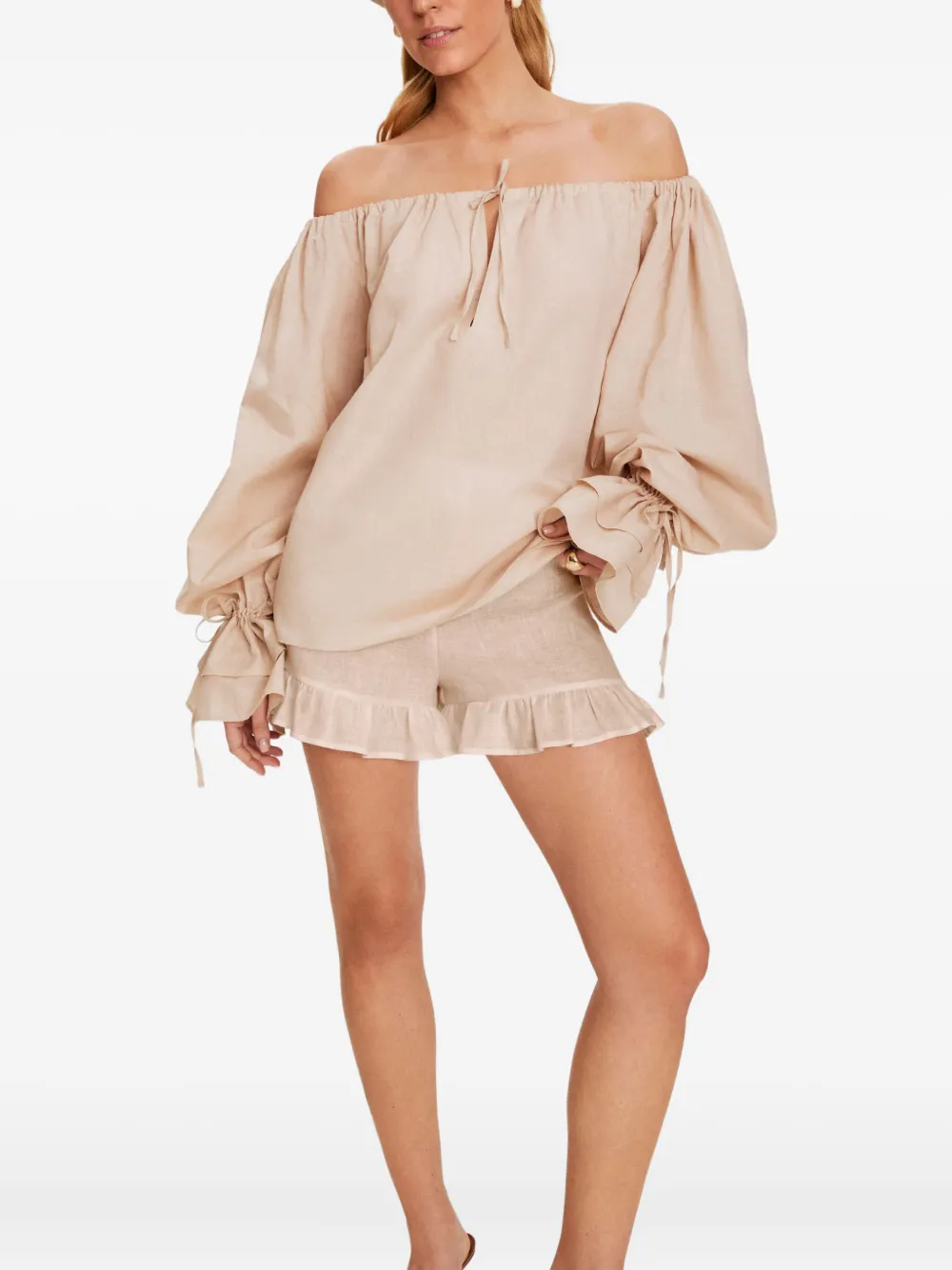 Sleeper Cha-cha Ruffled Shorts In Pink