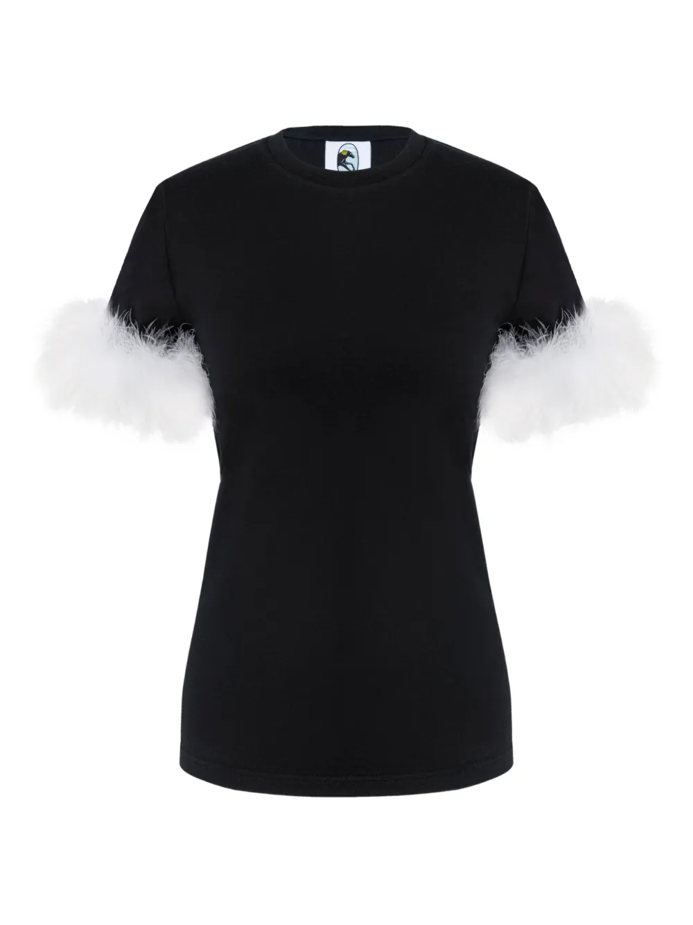 feather-embellished T-shirt