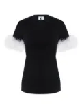 Sleeper feather-embellished T-shirt - Black