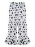 Sleeper polka-dot ruffled trousers - White