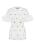 Sleeper feather-trim T-shirt - White