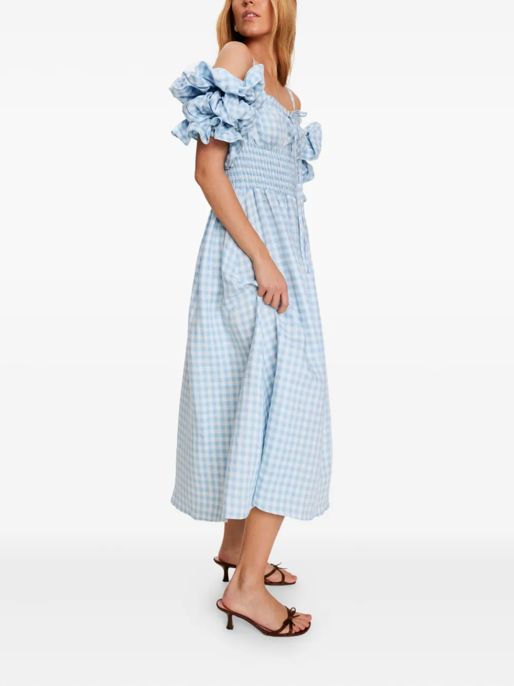 Sleeper Arle Midi Dress In Blue