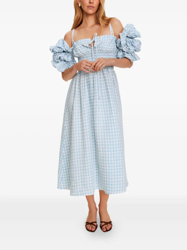blue sleeper dress Sleeper Suzi Detachable-Feathers Maxi Dress - Blue