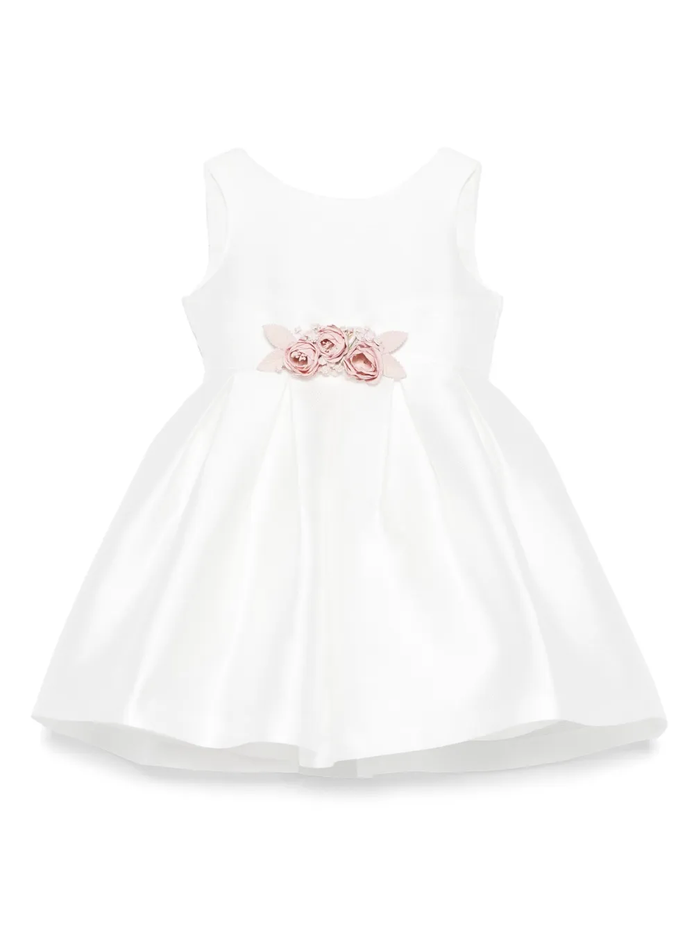 Mimilù floral-appliqué dress - ホワイト Mimilù floral-appliqué dress - ホワイト