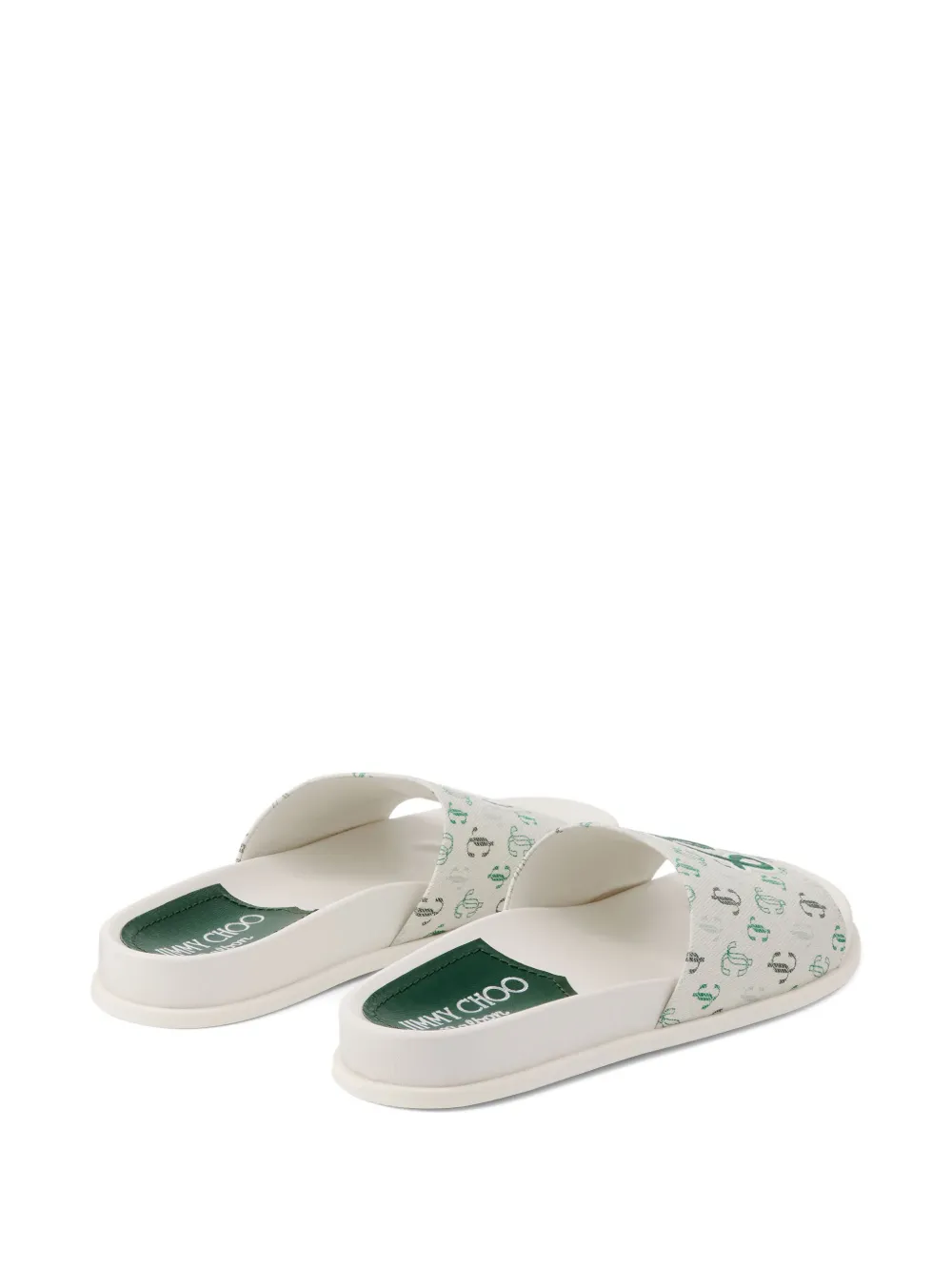 Jimmy Choo monogram-printed slip-on sandals Neutrals