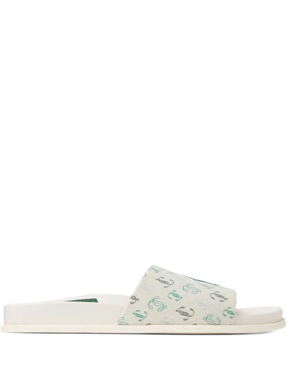 Jimmy Choo monogram-printed slip-on sandals Neutrals