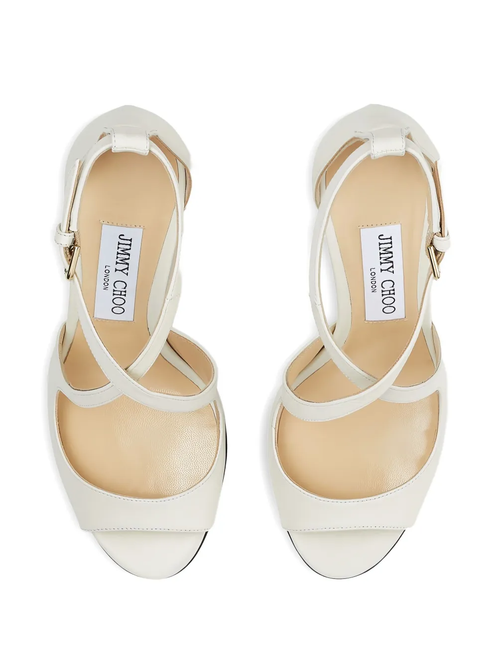 Jimmy Choo 85 mm Emily sandalen met kruisbandjes Wit
