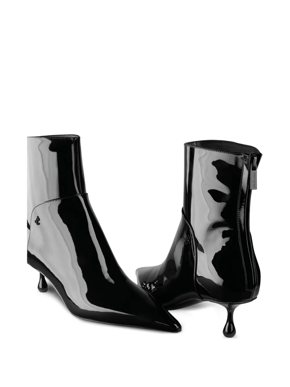 Jimmy Choo 50mm Cycas pointed-toe patent leather boots Black