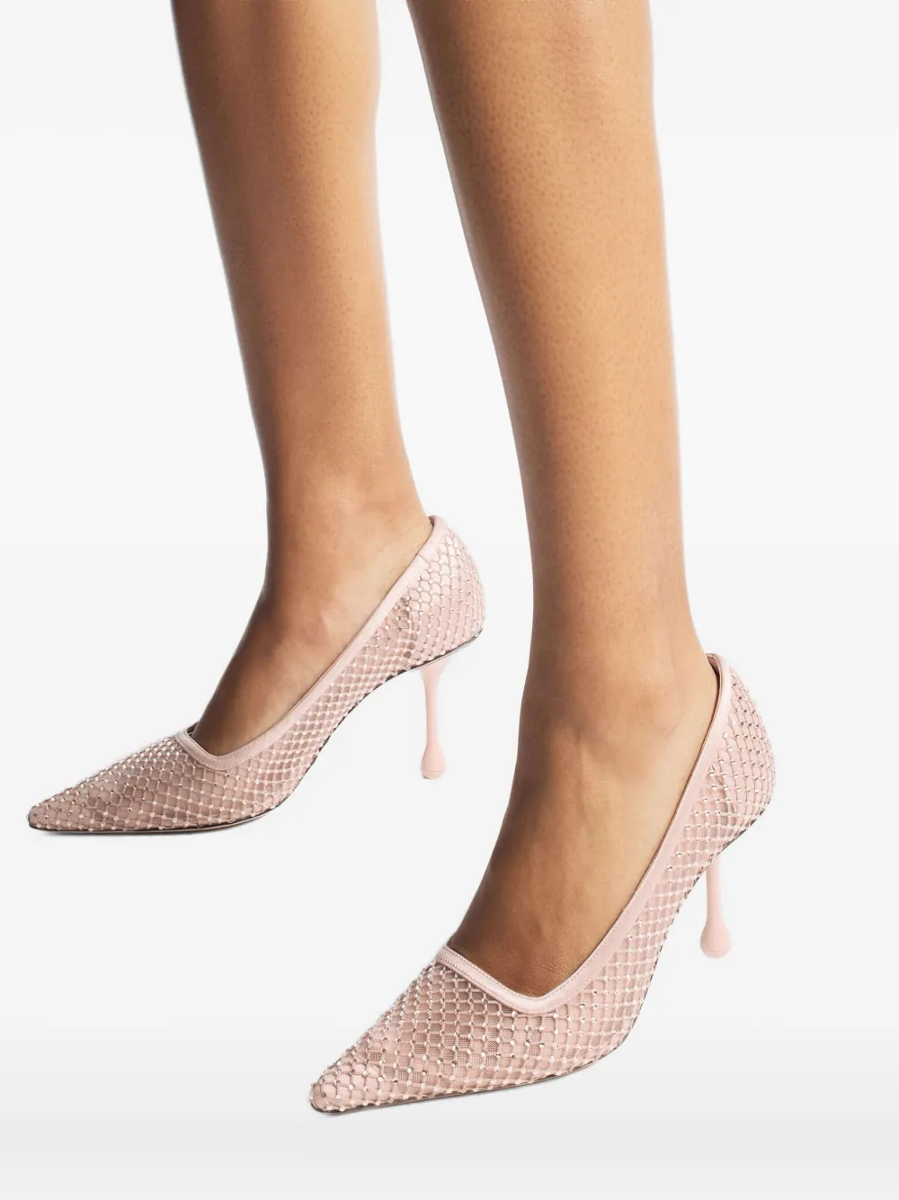 Jimmy Choo 80 mm Ixia mesh pumps verfraaid met kristallen Roze