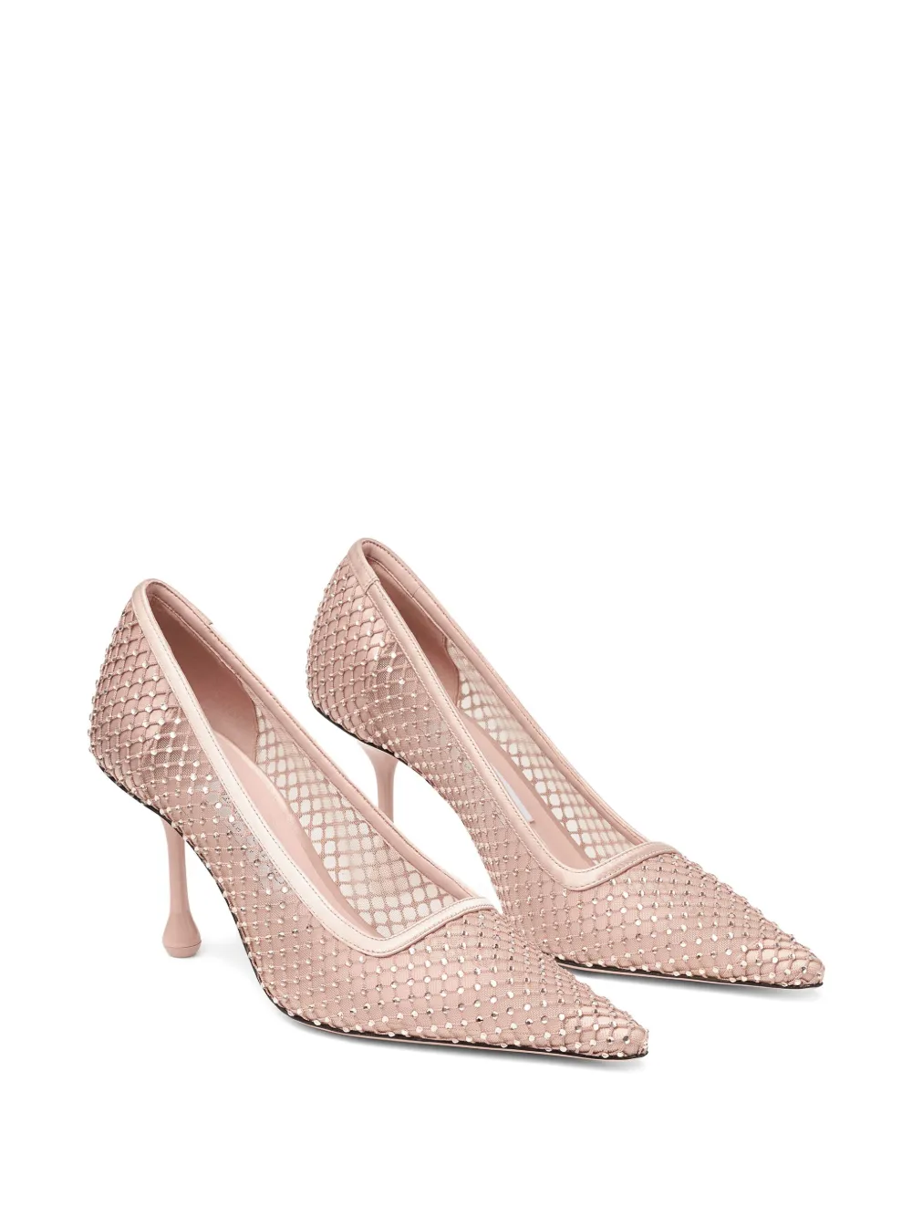Jimmy Choo 80 mm Ixia mesh pumps verfraaid met kristallen Roze