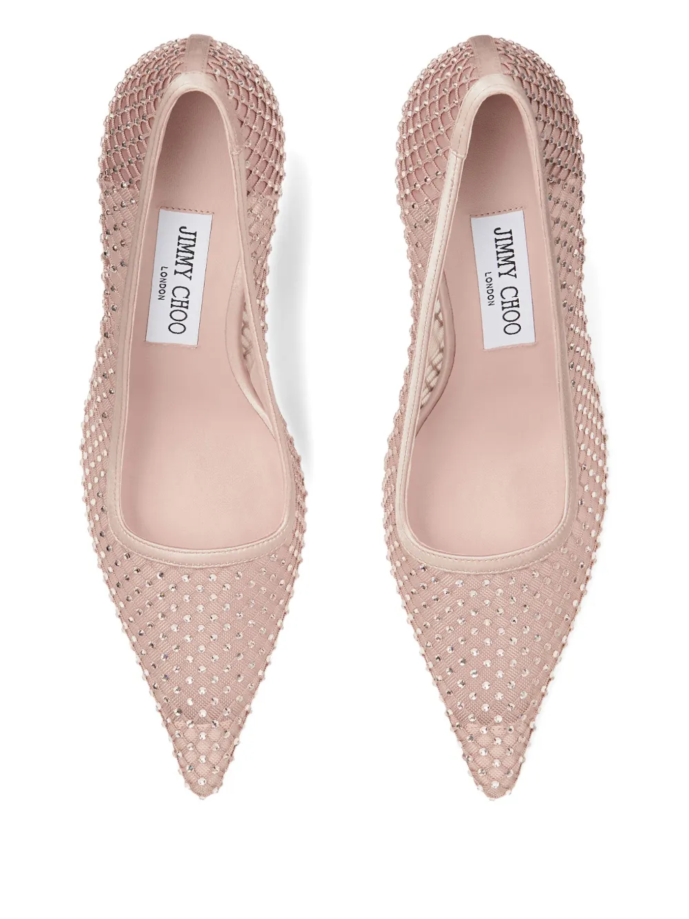 Jimmy Choo 80 mm Ixia mesh pumps verfraaid met kristallen Roze