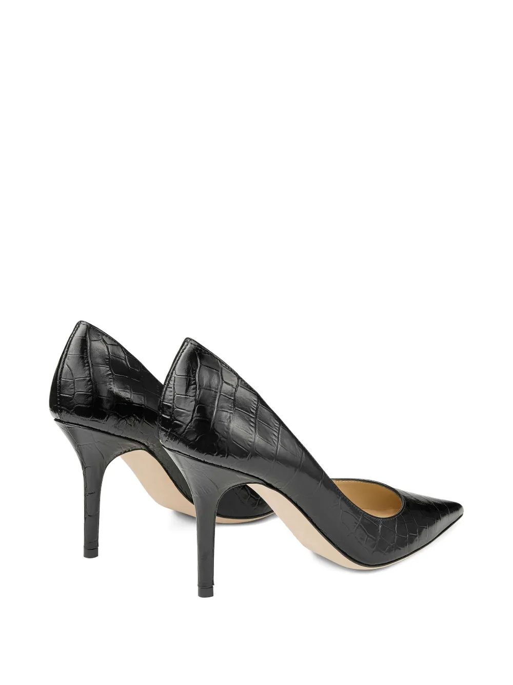 Jimmy Choo 85 mm Agnes pumps met krokodillen-reliëf Zwart