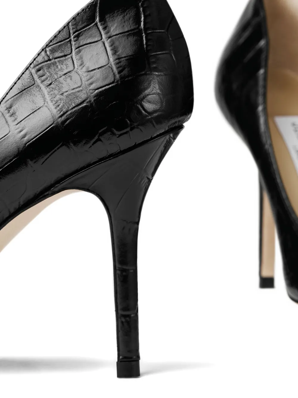 Jimmy Choo 85 mm Agnes pumps met krokodillen-reliëf Zwart