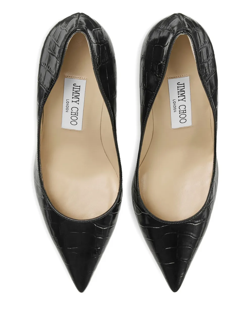 Jimmy Choo 85 mm Agnes pumps met krokodillen-reliëf Zwart