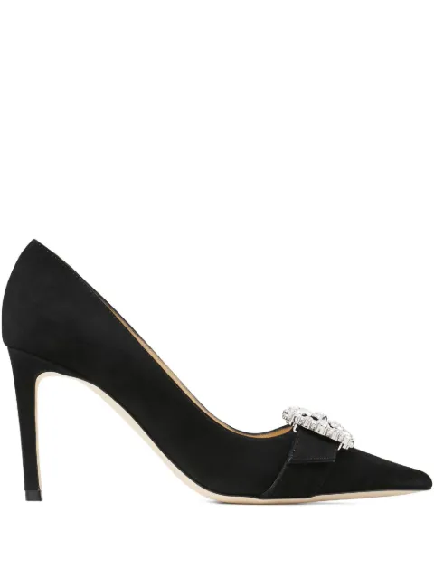 Jimmy Choo 85mm Cheri crystal-buckle pumps