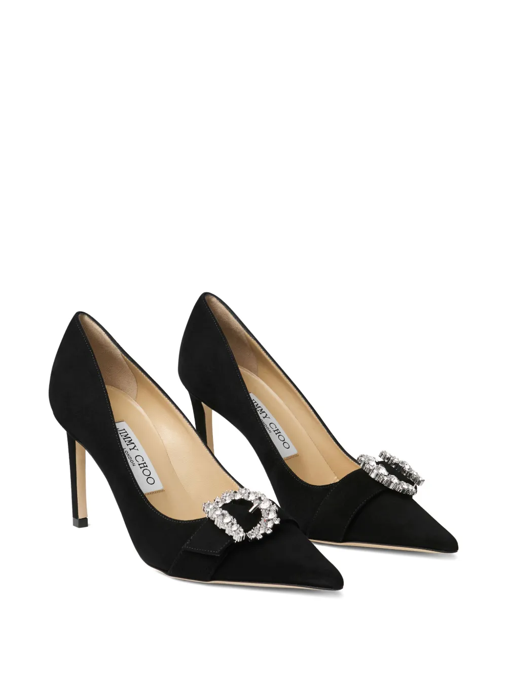 Jimmy Choo 85 mm Cheri pumps met kristallen gesp Zwart