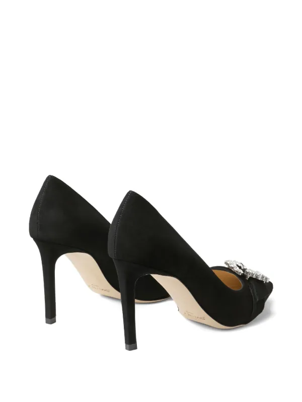 Jimmy Choo 85mm Cheri crystal-buckle Pumps | Black | FARFETCH BN