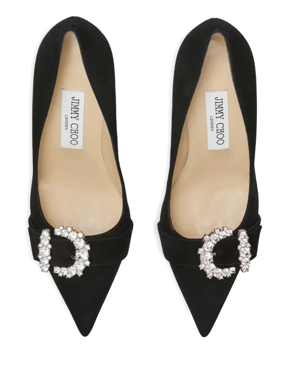 Jimmy Choo 85 mm Cheri pumps met kristallen gesp Zwart