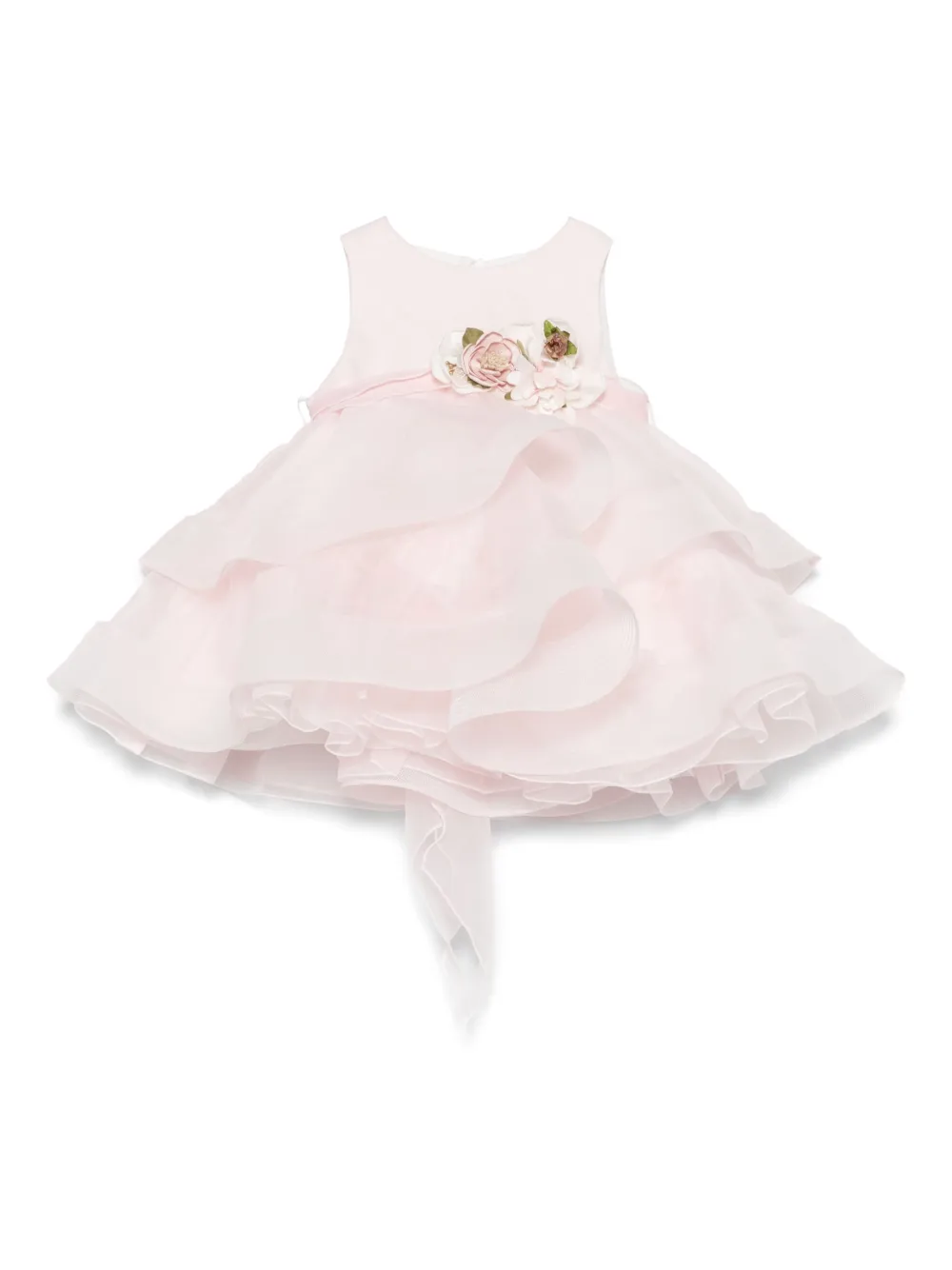 Mimilù floral-appliqué dress - ピンク Mimilù floral-appliqué dress - ピンク