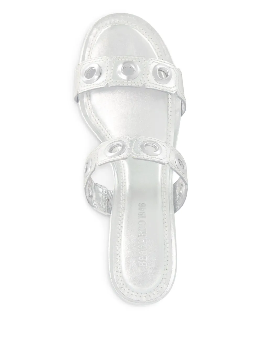 Bernardo eyelet-embellished heeled sandals Silver