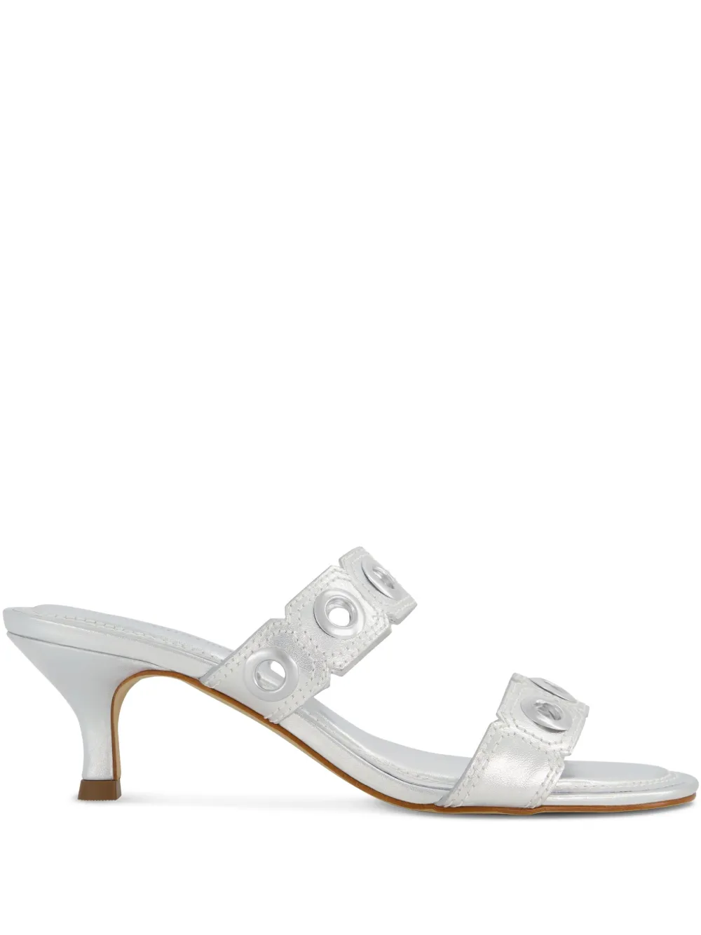 Bernardo eyelet-embellished heeled sandals Silver
