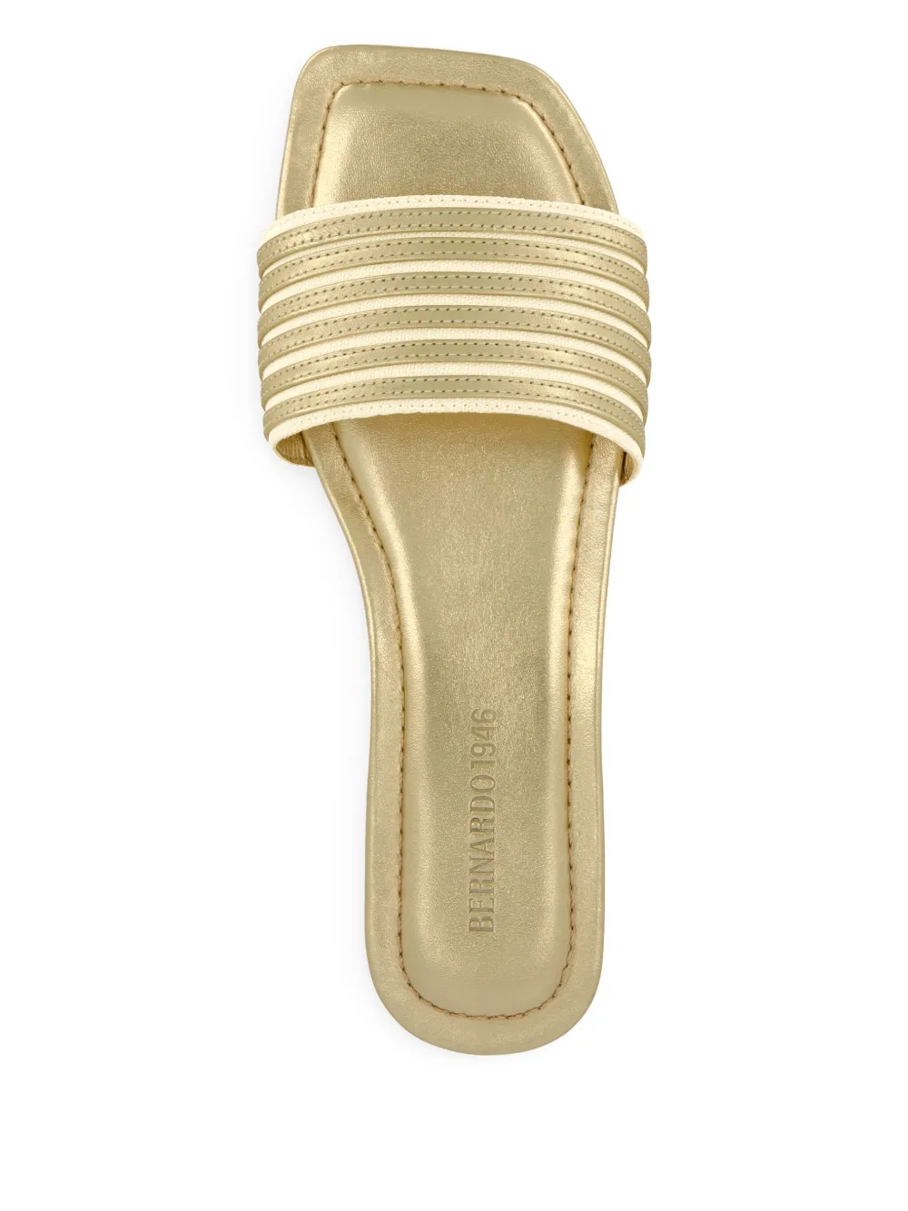 Bernardo Myko striped metallic sandals Gold