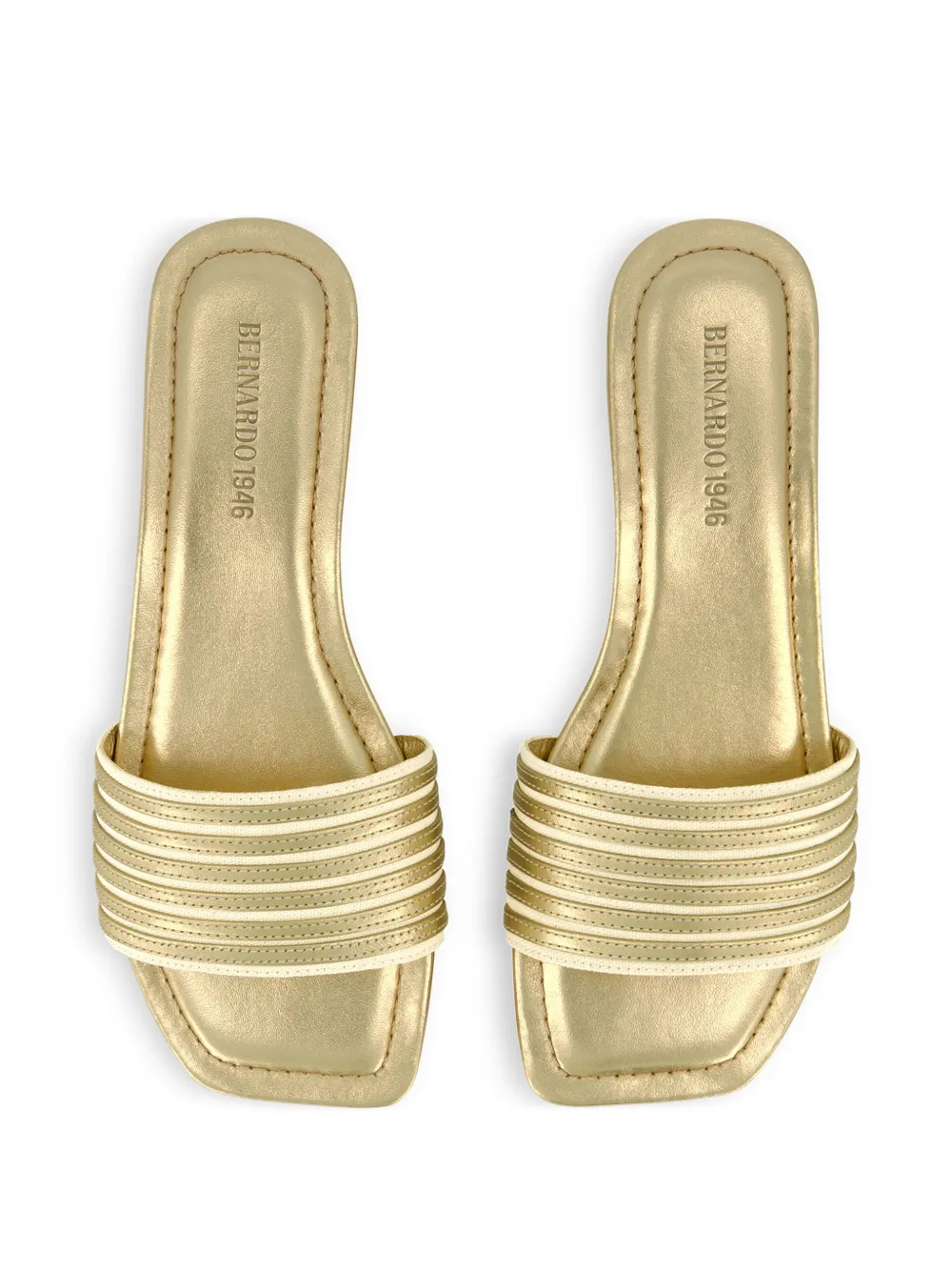 Bernardo Myko striped metallic sandals Gold