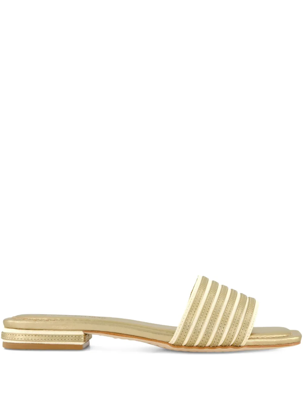 Bernardo Myko striped metallic sandals Gold