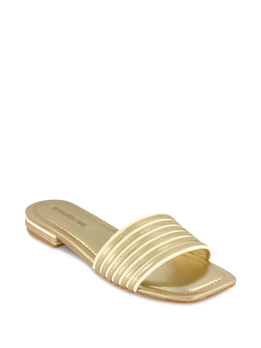 Bernardo Myko striped metallic sandals Gold