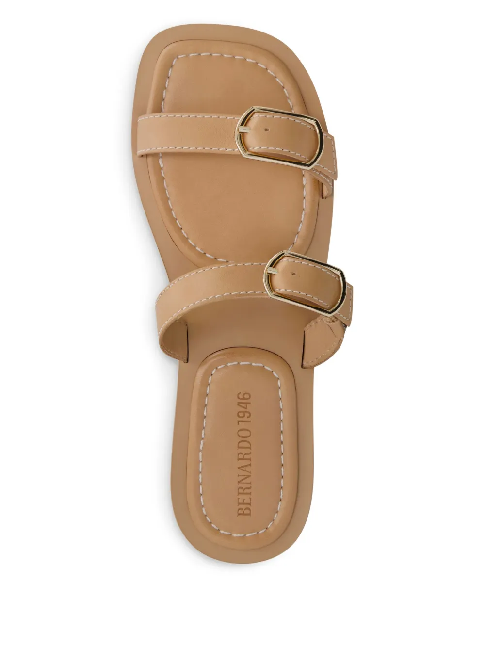 Bernardo Arta double-buckle flat sandals Brown