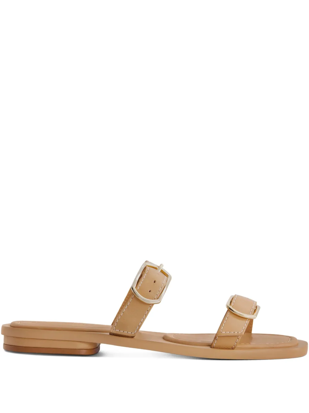 Bernardo Arta double-buckle flat sandals Brown