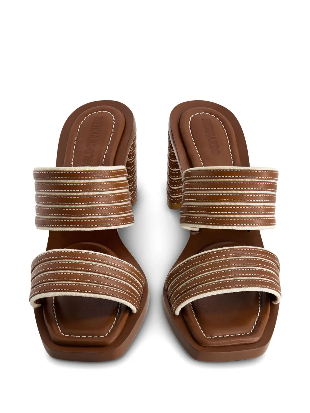 Bernardo 70mm Bari striped sandals Brown