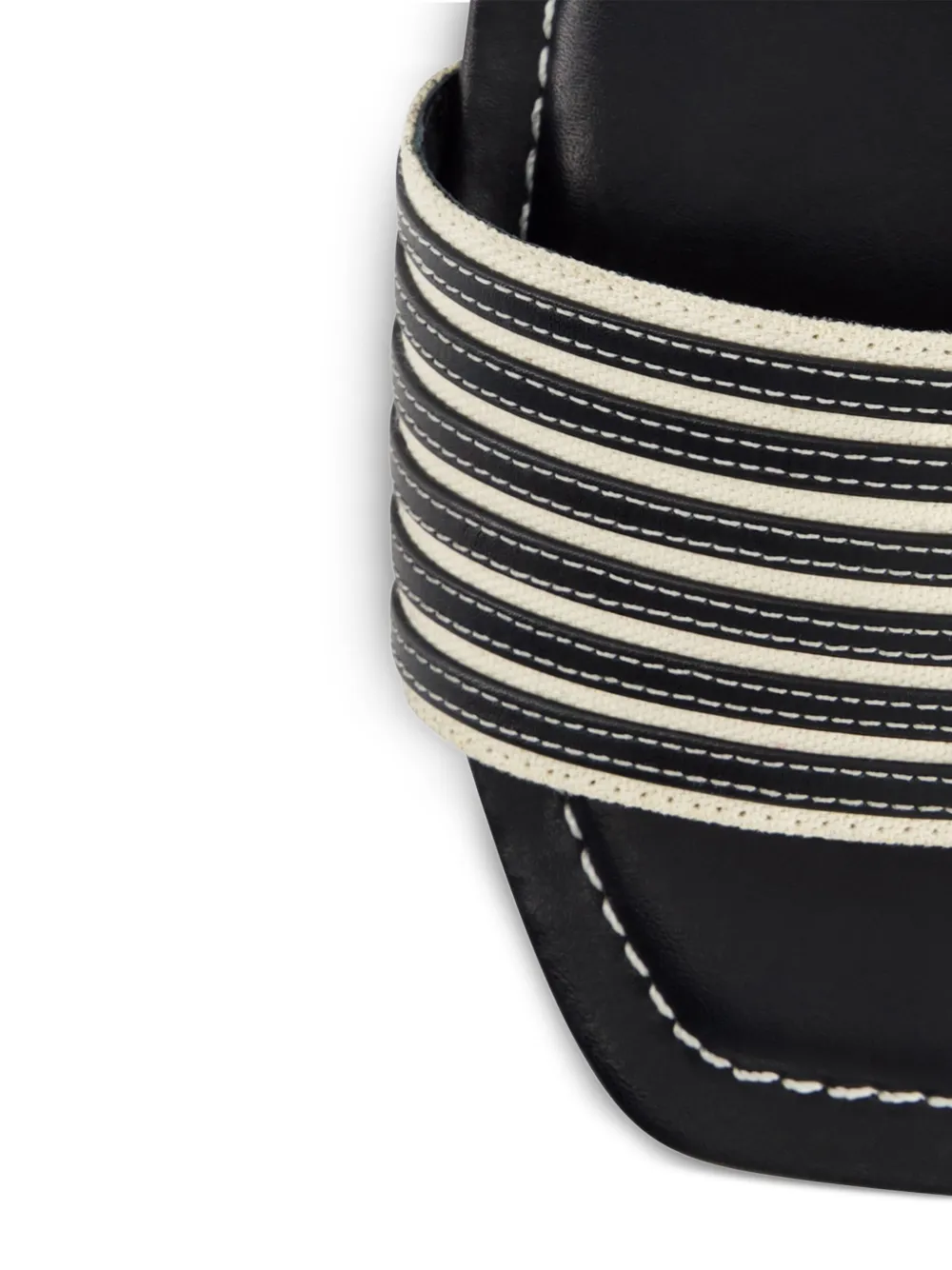 Bernardo Myko striped flat slide sandals Black
