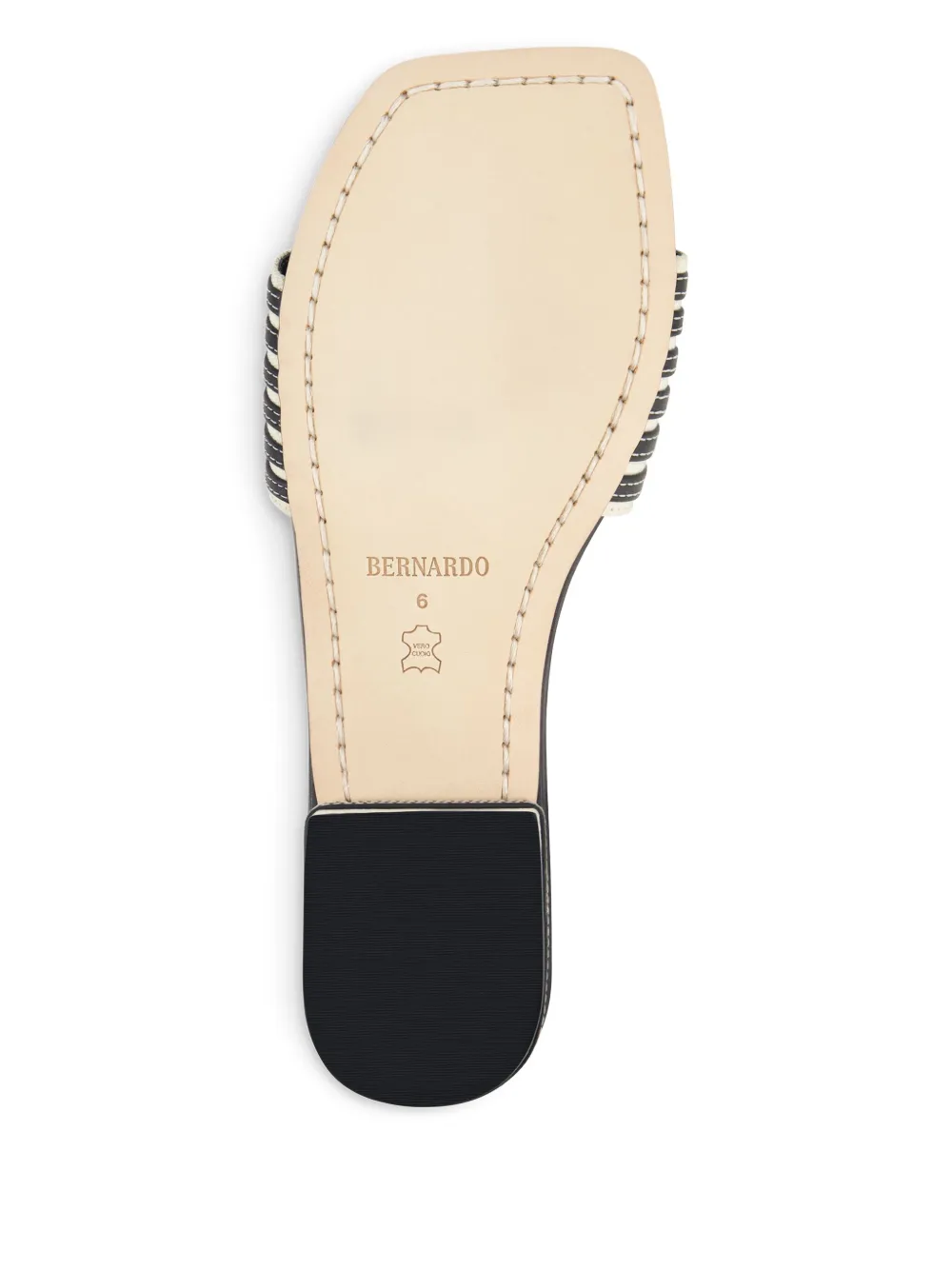 Bernardo Myko striped flat slide sandals Black