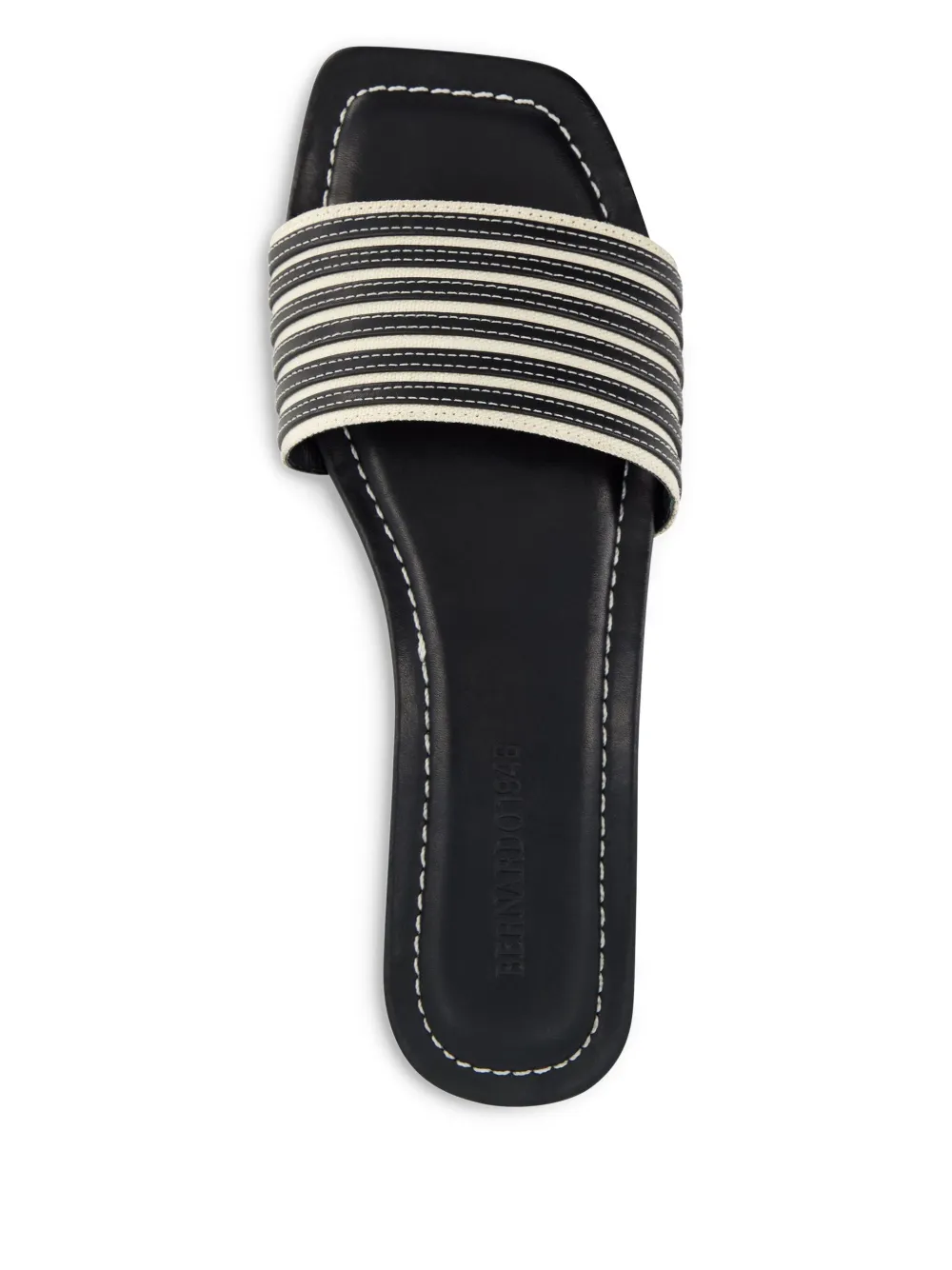Bernardo Myko striped flat slide sandals Black