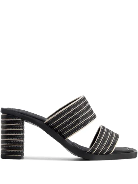Bernardo 70mm Bari striped double strap sandals
