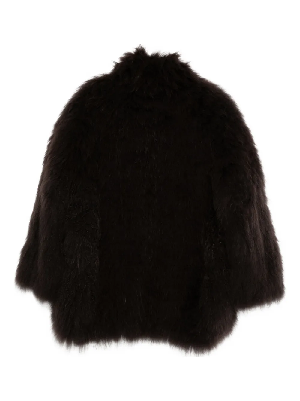 Liska Brushed Coat In Brown