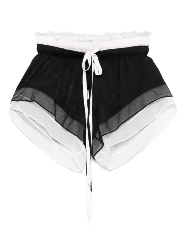Ann Demeulemeester  ショートパンツ Ann Demeulemeester ベルベット ドローストリング ショート