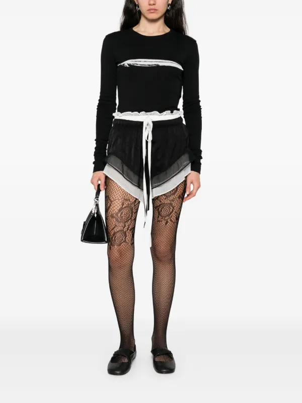 Ann Demeulemeester  ショートパンツ Ann Demeulemeester ベルベット ドローストリング ショート