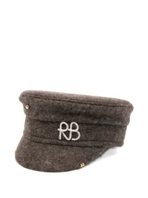RUSLAN BAGINSKIY ベイカーボーイハット Ruslan Baginskiy Embroidered Monogram Baker Boy Hat | Black | FARFETCH