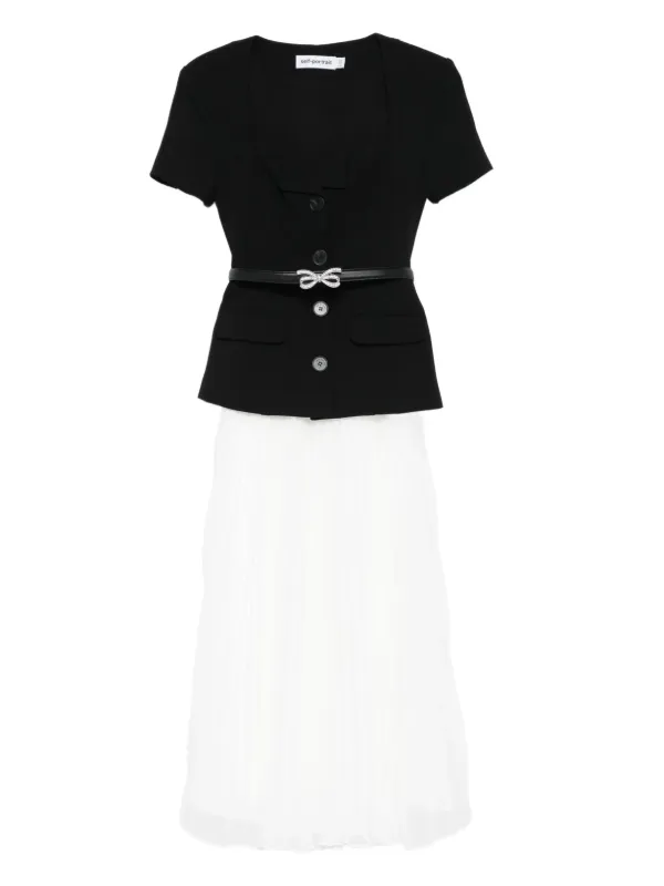 Self-portrait Midi Dress - Black