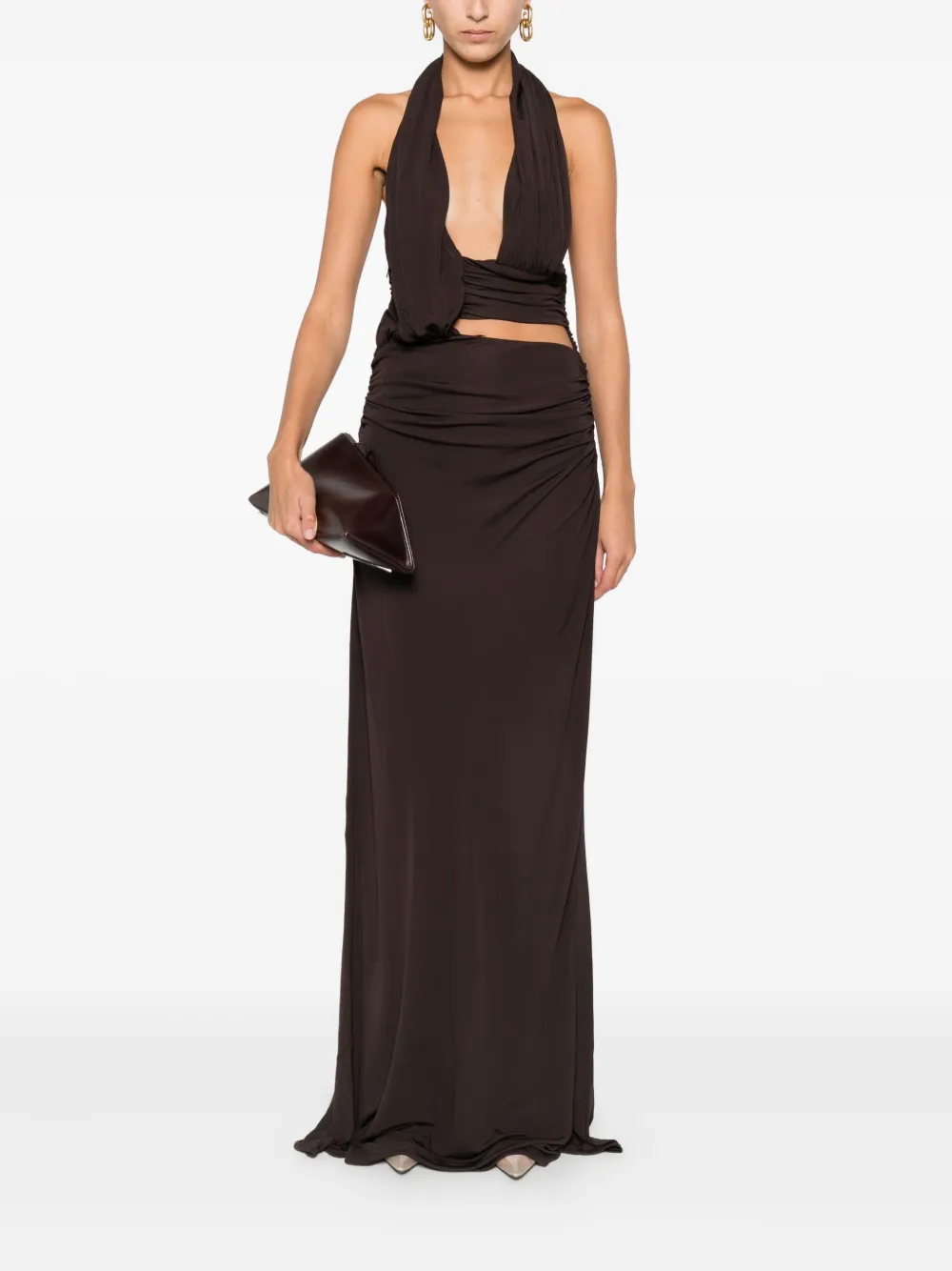 Christopher Esber draped cut-out maxi dress - Bruin