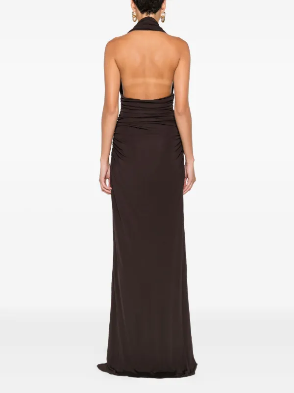 Christopher Esber Draped Cut-Out Maxi Dress - Brown