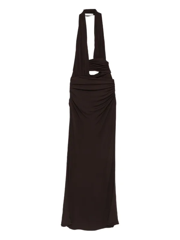 Christopher Esber Draped cut-out Maxi Dress | Brown | FARFETCH