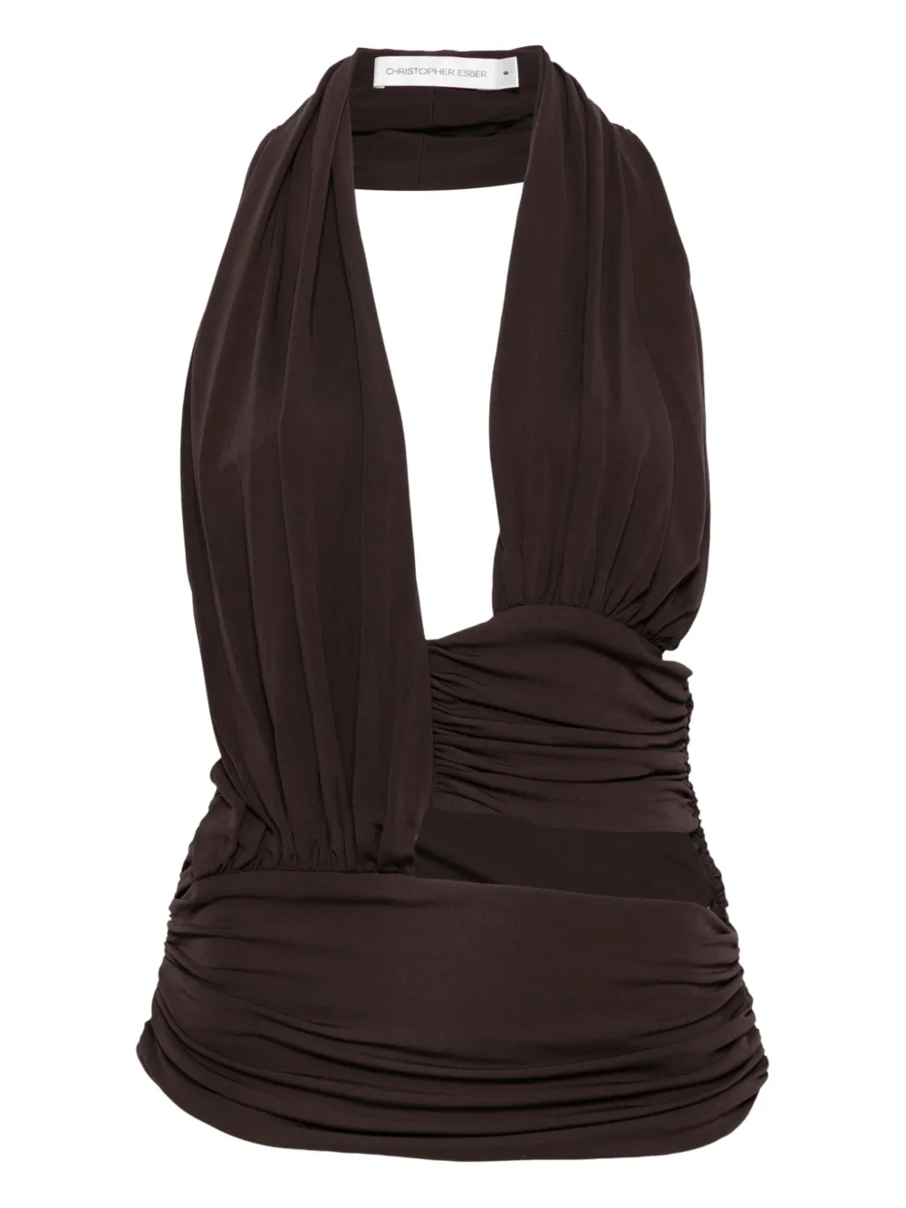 Christopher Esber draped top | Brown | Image 1