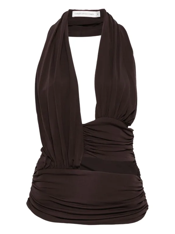 Christopher Esber Draped Top in Brown